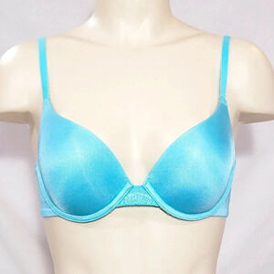 36B Lily of France Extreme Lacy Looks Push Up‎ UW Bra Aqua NWT